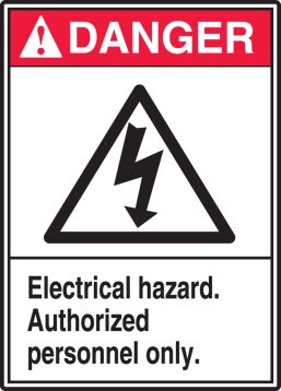 ELECTRICAL HAZARD AUTHORIZED PERSONNEL ONLY Warning Metal  Sign size 8" X 12" 