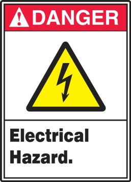 ANSI Danger Safety Signs: Electrical Hazard