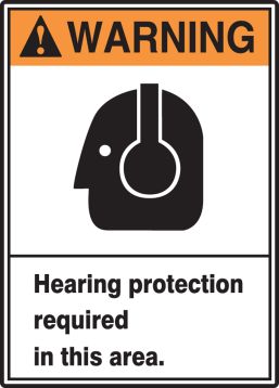 Hearing Protection Required In This Area ANSI Safety Sign MRPE305