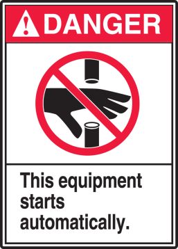 THIS EQUIPMENT STARTS AUTOMATICALLY (W/GRAPHIC)