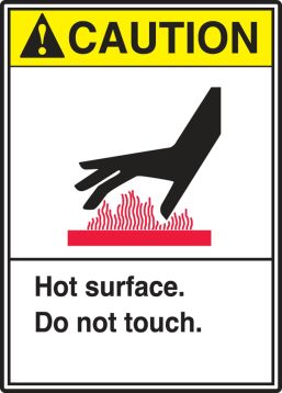 HOT SURFACE DO NOT TOUCH (W/GRAPHIC)