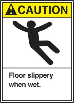 FLOOR SLIPPERY WHEN WET (W/GRAPHIC)