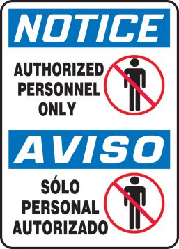 AUTHORIZED PERSONNEL ONLY (W/GRAPHIC) (BILINGUAL)