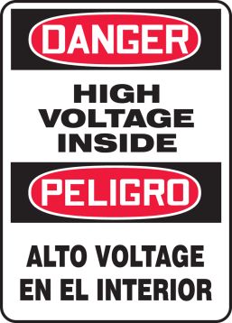 HIGH VOLTAGE INSIDE (BILINGUAL)
