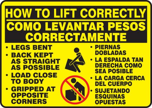 LEGS BENT BACK KEPT AS STRAIGHT AS POSSIBLE LOAD CLOSE TO BODY GRIPPED AT OPPOSITE CORNERS (W/GRAPHIC) (BILINGUAL)