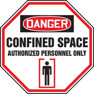 DANGER CONFINED SPACE AUTHORIZED PERSONNEL ONLY (W/GRAPHIC)