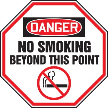 DANGER NO SMOKING BEYOND THIS POINT (W/GRPAHIC)