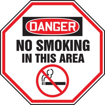DANGER NO SMOKING IN THIS AREA (W/GRPAHIC)