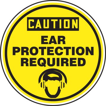 CAUTION EAR PROTECTION REQUIRED (W/GRAPHIC)