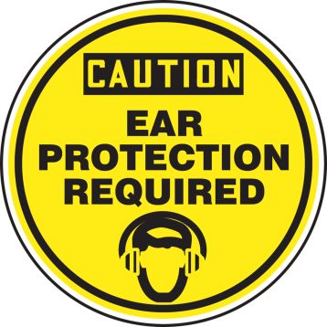 CAUTION EAR PROTECTION REQUIRED (W/GRAPHIC)