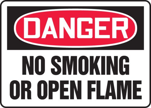 DANGER NO SMOKING OR OPEN FLAME