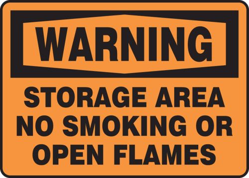 STORAGE AREA NO SMOKING OR OPEN FLAMES
