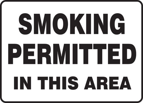 SMOKING PERMITTED IN THIS AREA