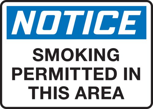 SMOKING PERMITTED IN THIS AREA