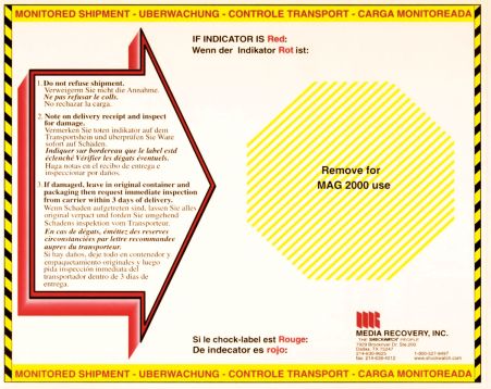 Safety Label, Legend: COMPANION LABEL FOR SHOCKWATCH® INDICATING LABELS