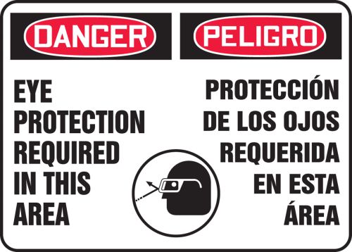 EYE PROTECTION REQUIRED IN THIS AREA (W/GRAPHIC) (BILINGUAL)