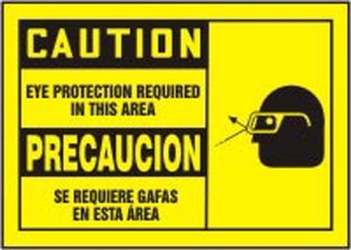 EYE PROTECTION REQUIRED IN THIS AREA (W/GRAPHIC) (BILINGUAL)