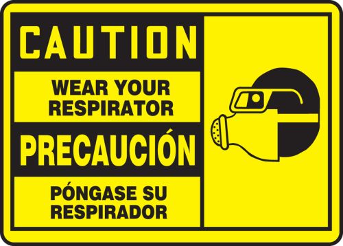 WEAR YOUR RESPIRATOR (W/GRAPHIC) (BILINGUAL)