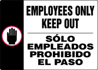 EMPLOYEES ONLY KEEP OUT (BILINGUAL) (W/GRAPHIC)