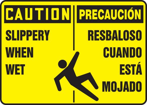 SLIPPERY WHEN WET (W/GRAPHIC) (BILINGUAL)