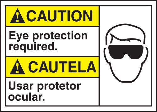 CAUTION EYE PROTECTION REQUIRED (W/GRAPHIC)