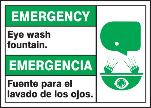 EMERGENCY EYE WASH FOUNTAIN (BILINGUAL SPANISH)