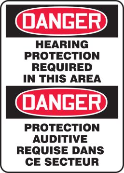 DANGER HEARING PROTECTION REQUIRED IN THIS AREA
