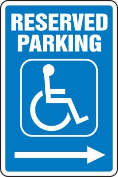 RESERVED PARKING (W/GRAPHIC) (RIGHT ARROW)