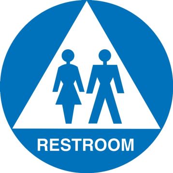 Safety Sign, Legend: RESTROOM (W/UNISEX GRAPHIC)