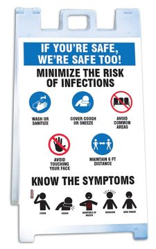 Fold-Ups® Barricade Sign: If You're Safe, We're Safe Too! Minimize The Risk Of Infections...