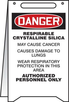 Respirable Crystalline Silica May Cause Cancer - Causes Damage To Lungs - Wear Respiratory Protection In This Area