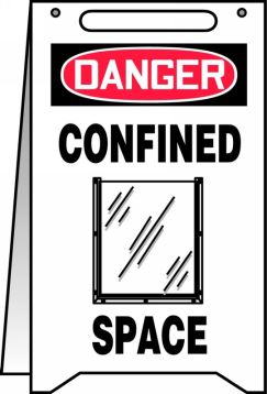 DANGER CONFINED SPACE (W/ CLEAR POCKET)