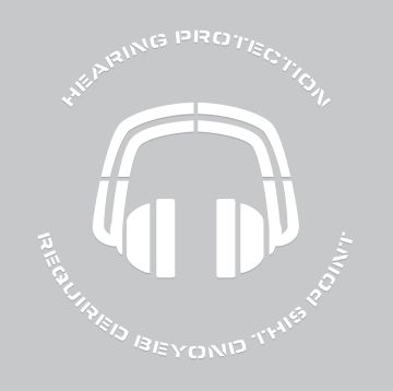 HEARING PROTECTION REQUIRED BEYOND THIS POINT