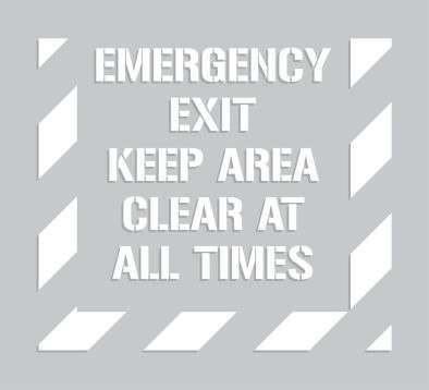 EMERGENCY EXIT KEEP AREA CLEAR AT ALL TIMES
