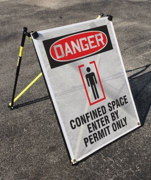 Plant & Facility, Header: DANGER, Legend: CONFINED SPACE ENTER BY PERMIT ONLY