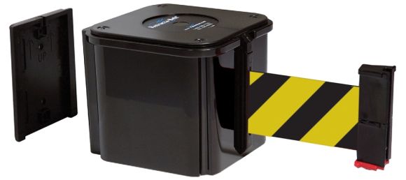 Wall Mount Retractable Belt Tape Barriers: 15-Ft To 25-Ft