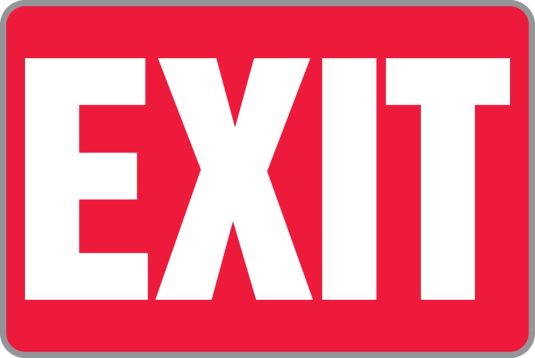 EXIT (white/red)