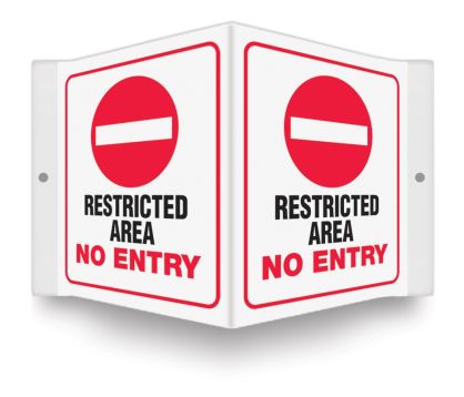 Safety Sign, Legend: RESTRICTED AREA NO ENTRY