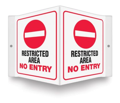 Safety Sign, Legend: RESTRICTED AREA NO ENTRY