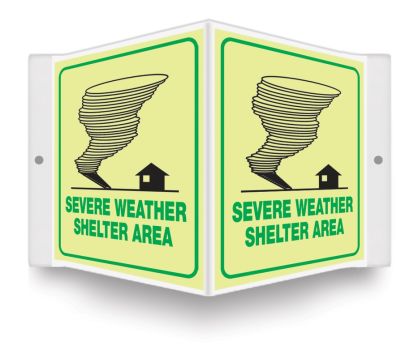 Safety Sign, Legend: SEVERE WEATHER SHELTER AREA