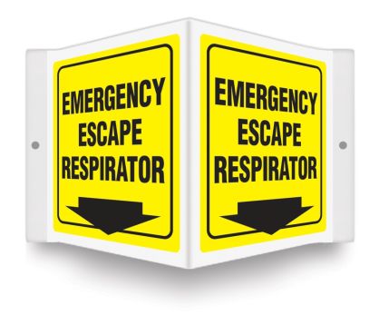 Safety Sign, Legend: EMERGENCY ESCAPE RESPIRATOR