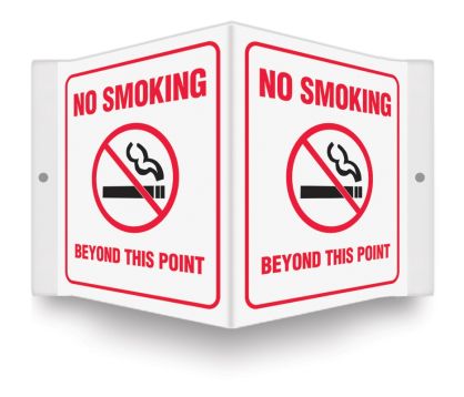 Safety Sign, Legend: NO SMOKING BEYOND THIS POINT