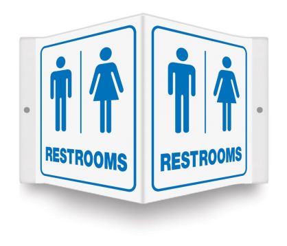 Safety Sign, Legend: REST ROOMS