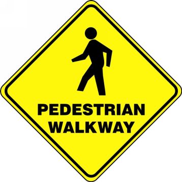 Pedestrian Road Works Sign Plastic Frame 