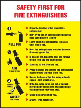 SAFETY FIRST FOR FIRE EXTINGUISHERS ...