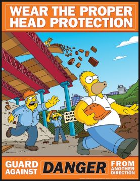 WEAR THE PROPER HEAD PROTECTION GUARD AGAINST DANGER FROM ANOTHER DIRECTION