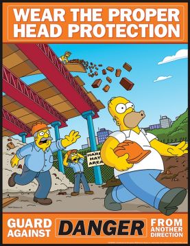 WEAR THE PROPER HEAD PROTECTION GUARD AGAINST DANGER FROM ANOTHER DIRECTION