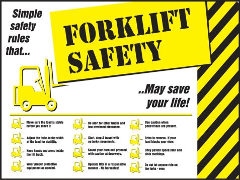 Forklift Driving Keeping Low Safety Poster - National Safety