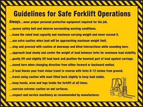 Motivation Product, Legend: GUIDELINES FOR SAFE FORKLIFT OPERATIONS ...