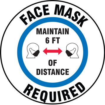 Face Mask Required Maintain 6 FT Of Distance